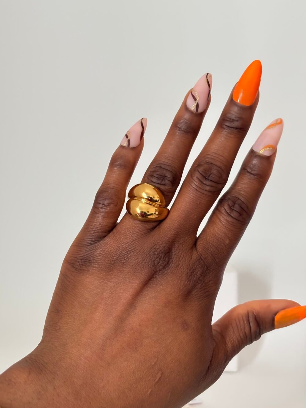 18k gold plated chunky ring DJR02 - Image 3
