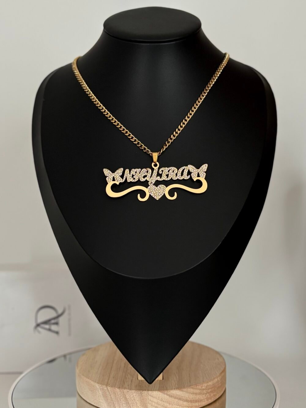 Heart and butterflies custom necklace